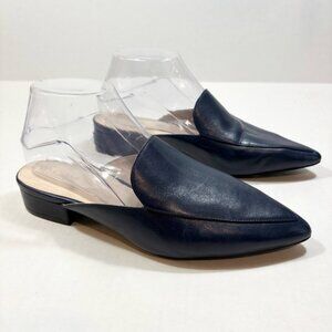 Cole Haan Piper Mule Size 7.5 Blue Leather Slip On Pointed Toe Casual Preppy